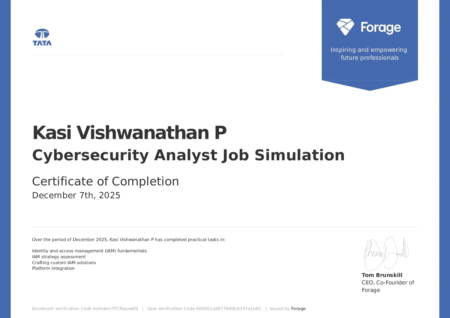 TATA Cybersecurity Analyst